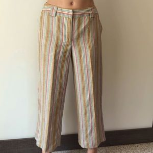 Colored striped Capri pants. Size 4 ( S-M). 
Material:  linen and rayon